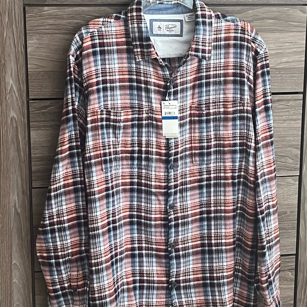 NWT Rare Original Penguin Flannel Button-Up Shirt